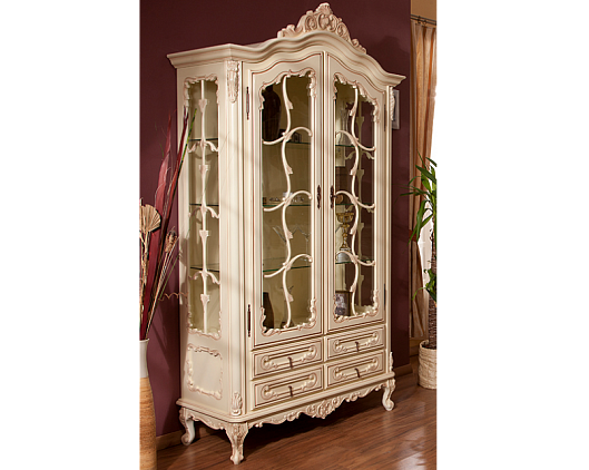 Витрина 2-х дверная Клеопатра | Цвет: Слоновая кость