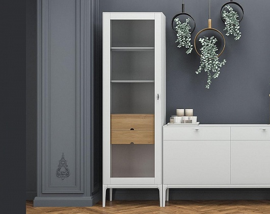 Витрина с ящиками Верона Т-801 | Цвет: Айвори