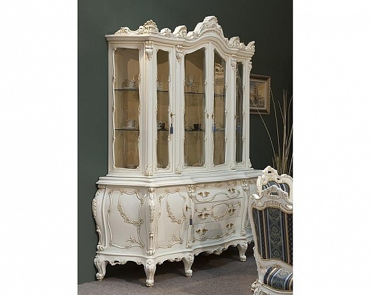 Витрина 4-х дверная Клеопатра Люкс | Цвет: Белый