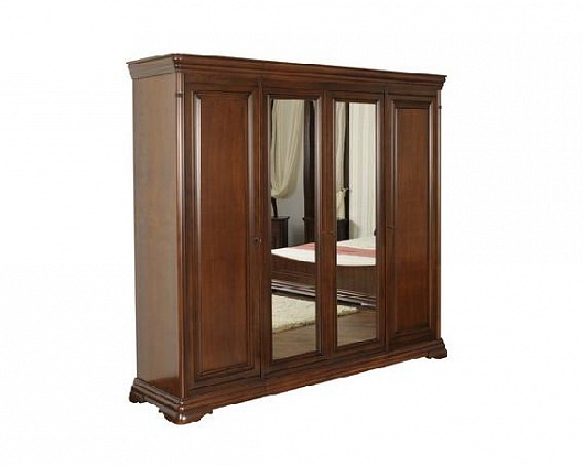 Шкаф 4-х дверный Элеганс Орех