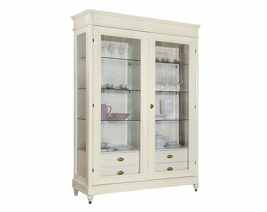 Витрина 2-х дверная Бурбон BJ908B | Цвет: Avorio Consumato
