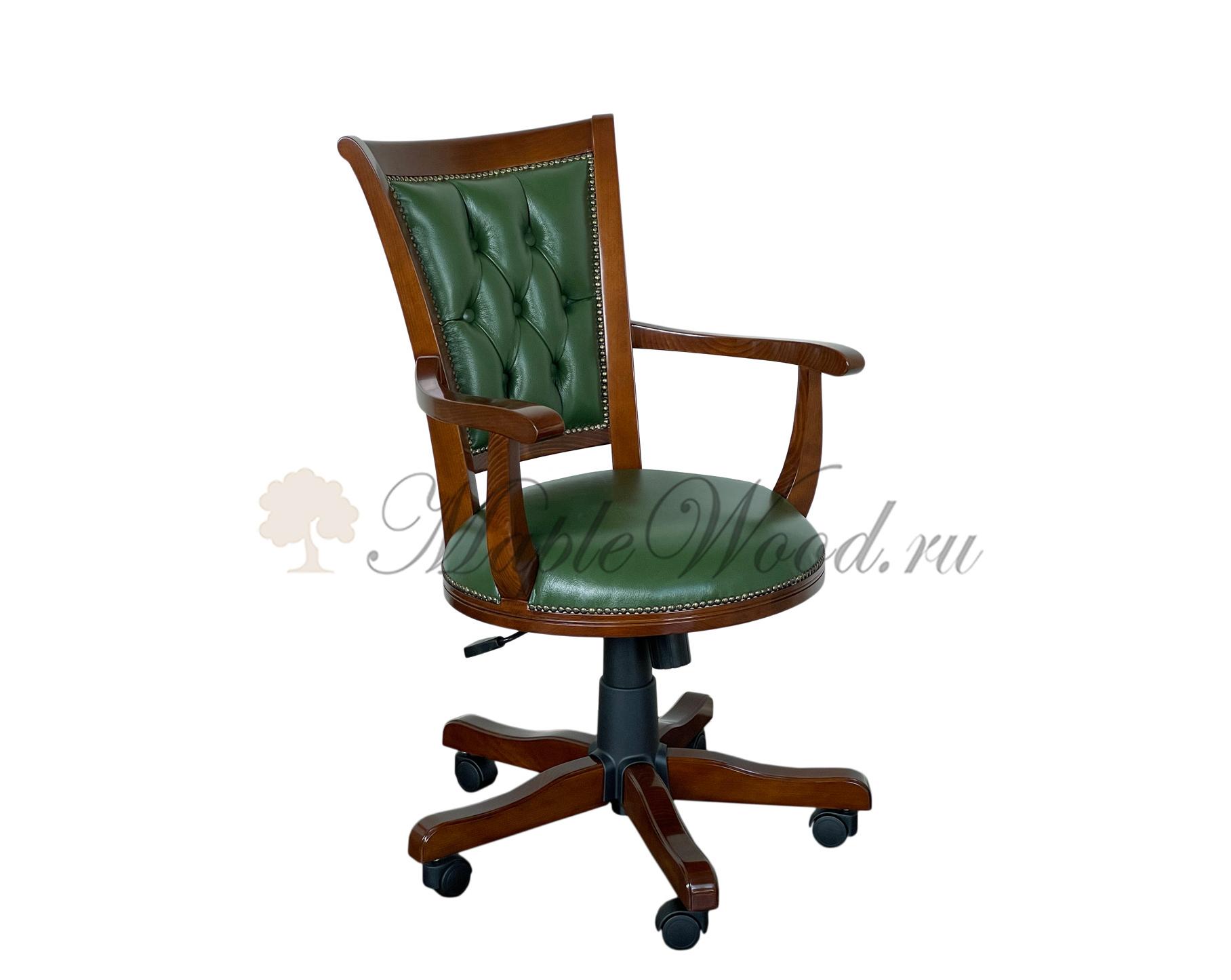 Кресло для кабинета Swivel Armchair | Кожа - купить в Maple Wood