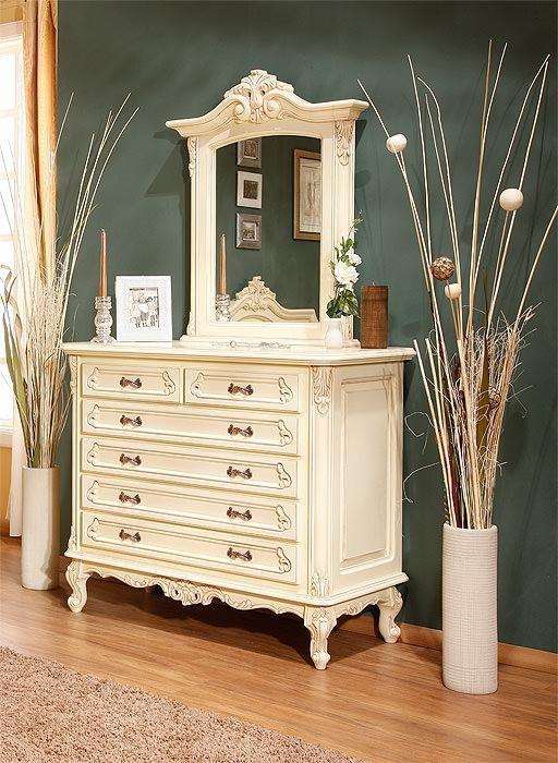 Комод и зеркало Клеопатра | Цвет: Слоновая кость - купить в Maple Wood